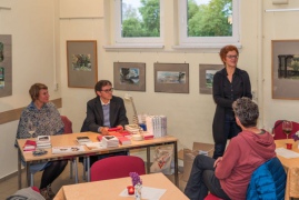 11. Mai 2019 | Buchmessenachlese mit Andreas Rötzer (Verleger) und Meike Rötzer (Lektorin, Schauspielerin), Verlag Matthes & Seitz Berlin | Fotografien Heinz-Peter Bolle-Bovier
